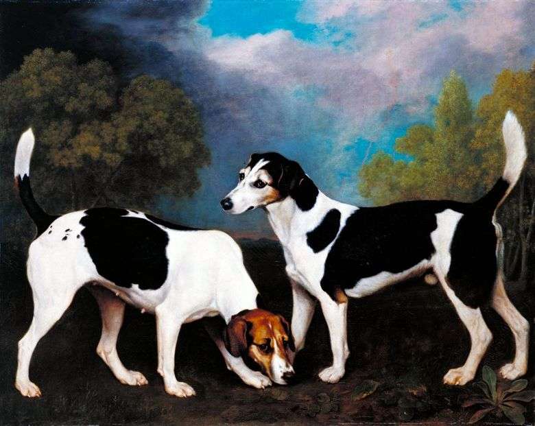 Paisaje con perros de caza   George Stubbs