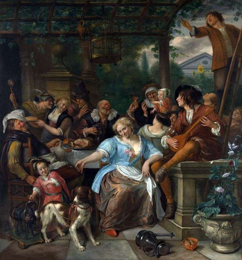 Feliz compañía en la terraza   Jan Steen