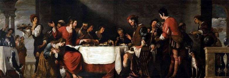 Una fiesta en la casa de Simón   Bernardo Strozzi