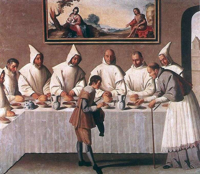 Milagro de sv. Hugo Grenoble en el refectorio del monasterio   Francisco de Zurbaran