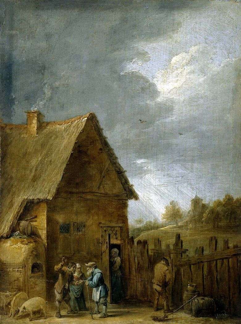 El patio de una casa campesina   David Teniers