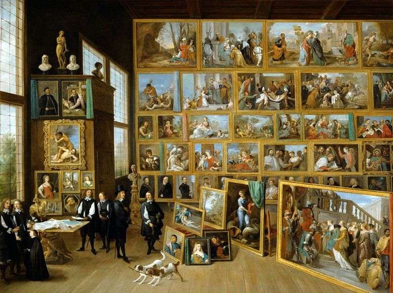 El archiduque Leopold Wilhelm de Austria en su galería en Bruselas   David Teniers