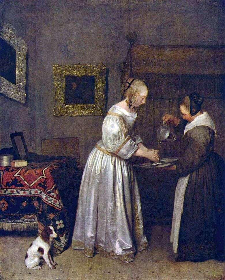 Lavarse las manos de mujer   Gerard Terborch