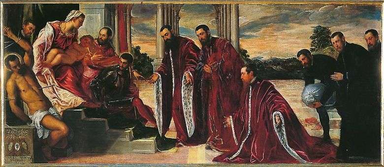 Madonna con los tres tesoreros   Jacopo Tintoretto