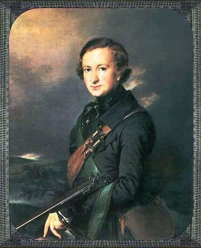 Retrato de Yu. F. Samarin en un traje de caza   Vasily Tropinin