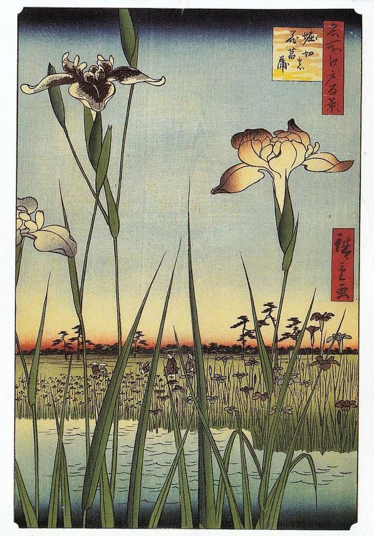 Iris en Horikiri   Utagawa Hiroshige