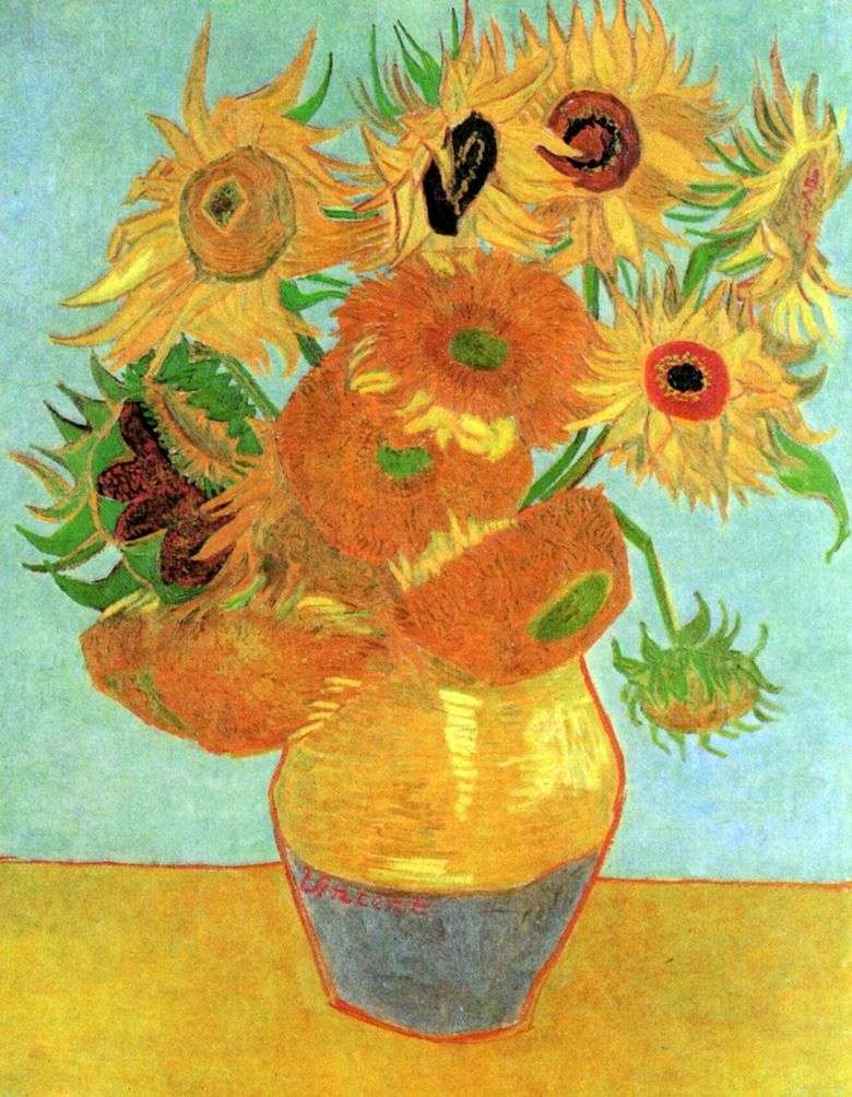 Jarrón con doce girasoles   Vincent van Gogh