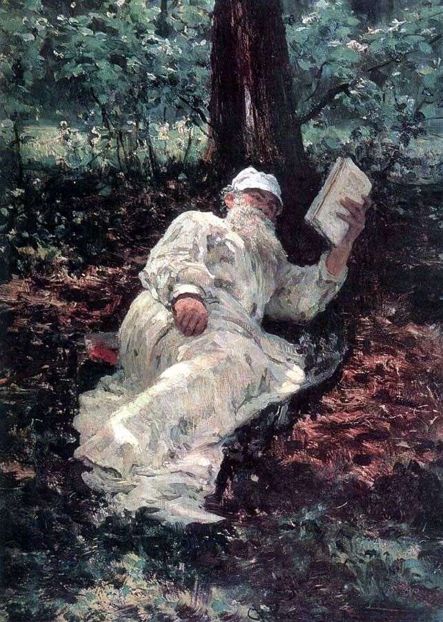 L. N. Tolstoy de vacaciones en el bosque   Ilya Repin