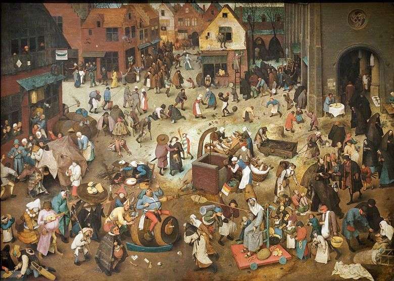 La batalla de Maslenitsa y el ayuno   Pieter Bruegel
