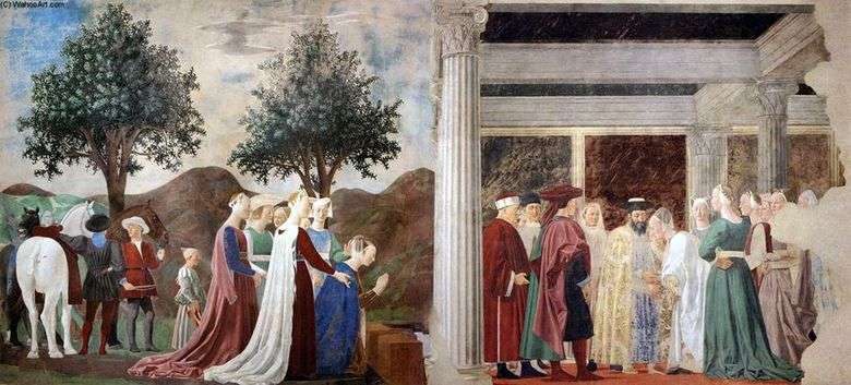 La llegada de la reina de Saba al rey Salomón   Piero della Francesca
