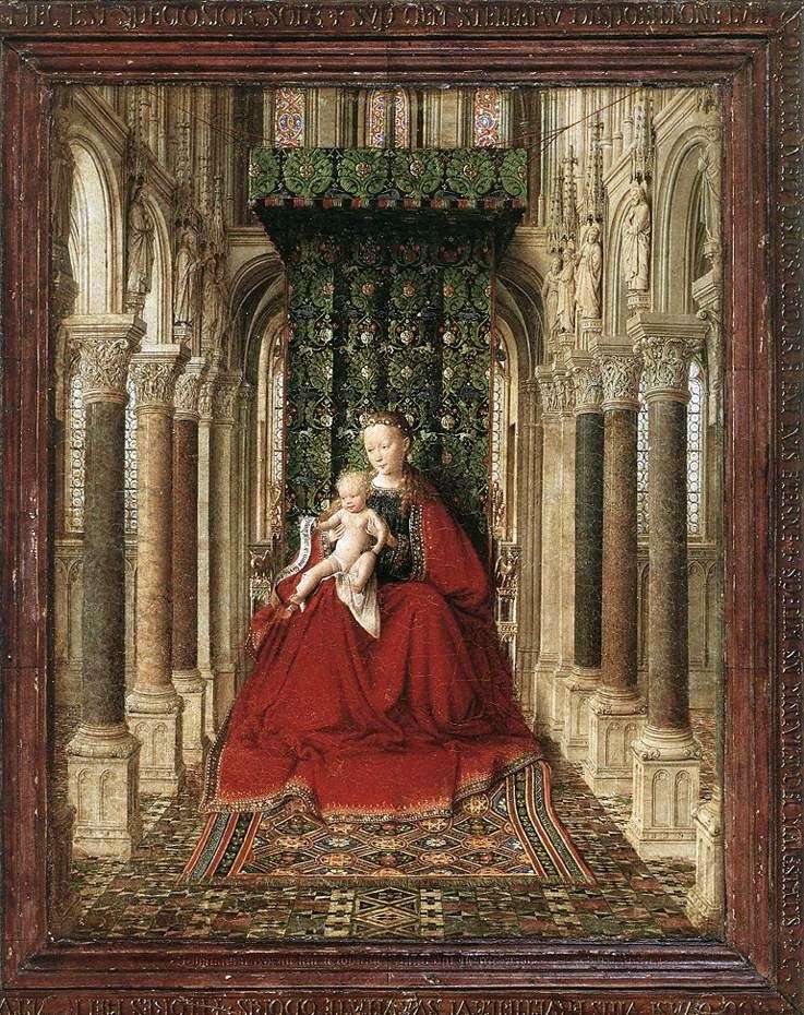 La Virgen y el Niño en el trono en el templo   Jan van Eyck