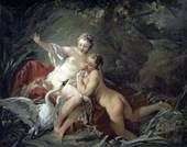 Leda y Zeus en forma de cisne   Francois Boucher