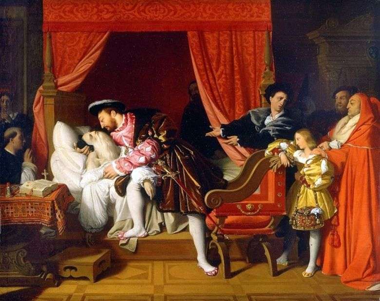 Leonardo muere en los brazos de Francisco I   Jean Auguste Dominique Ingres