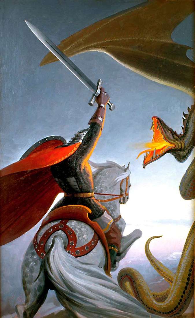 Lucha de Dobrynya con la Serpiente   Konstantin Vasilyev