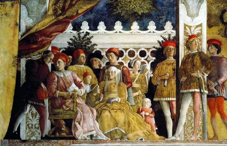 Ludovico Gonzaga, su familia y el patio   Andrea Mantegna