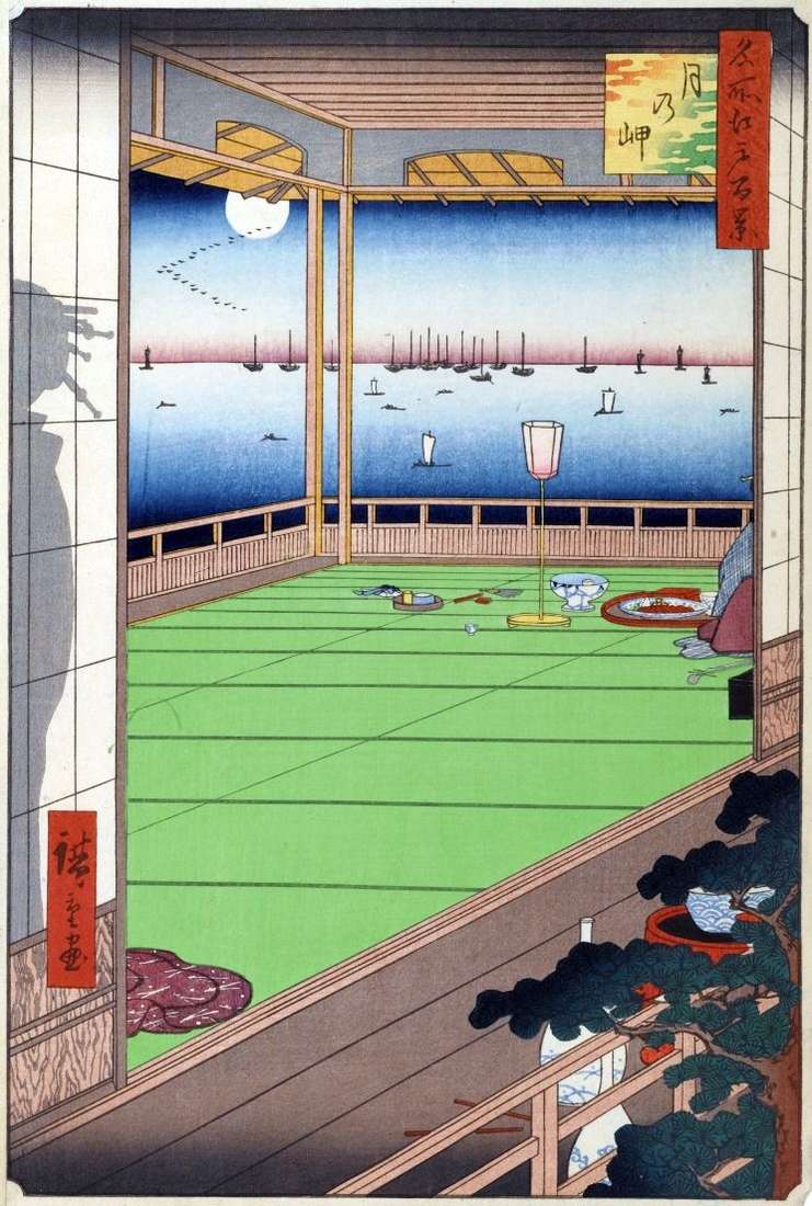 Luna sobre el cabo   Utagawa Hiroshige