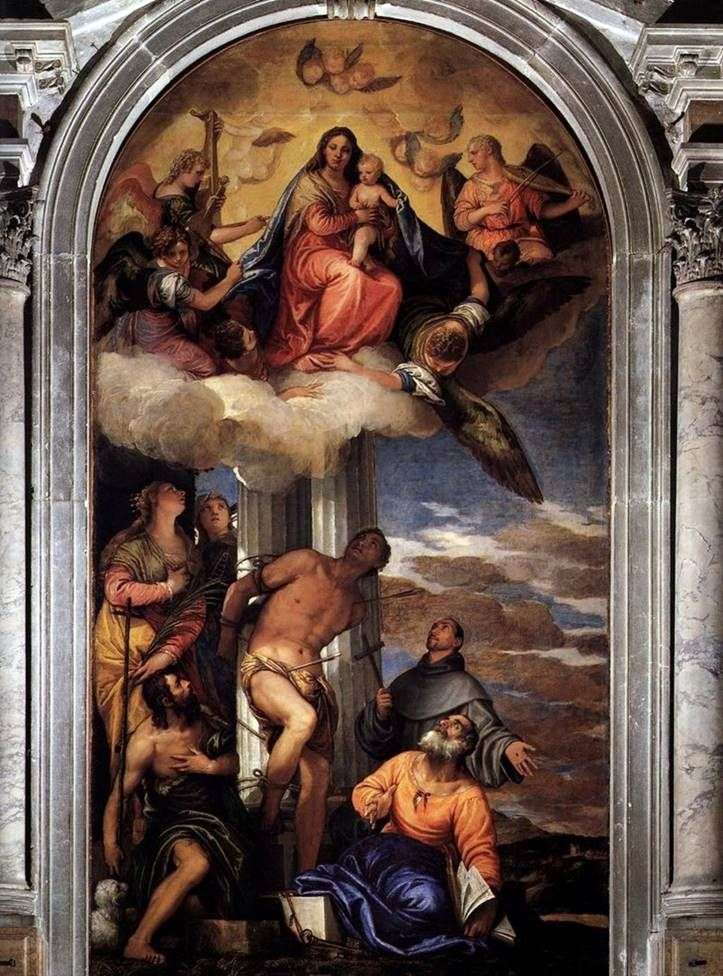 Madonna en gloria con San Sebastián y otros santos   Paolo Veronese