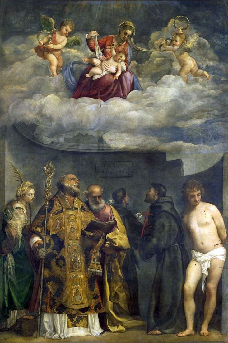 Madonna y el niño con los santos   Tiziano Vecellio