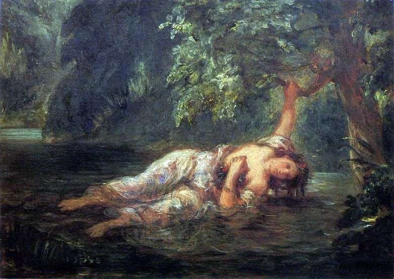 Muerte de Ophelia   Eugene Delacroix