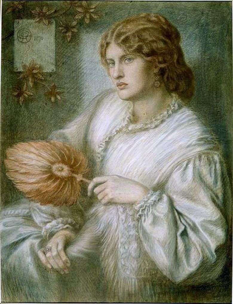 Mujer con un fan   Dante Rossetti