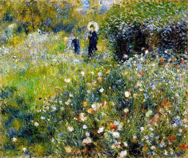 Mujer con una sombrilla en el jardín   Pierre Auguste Renoir