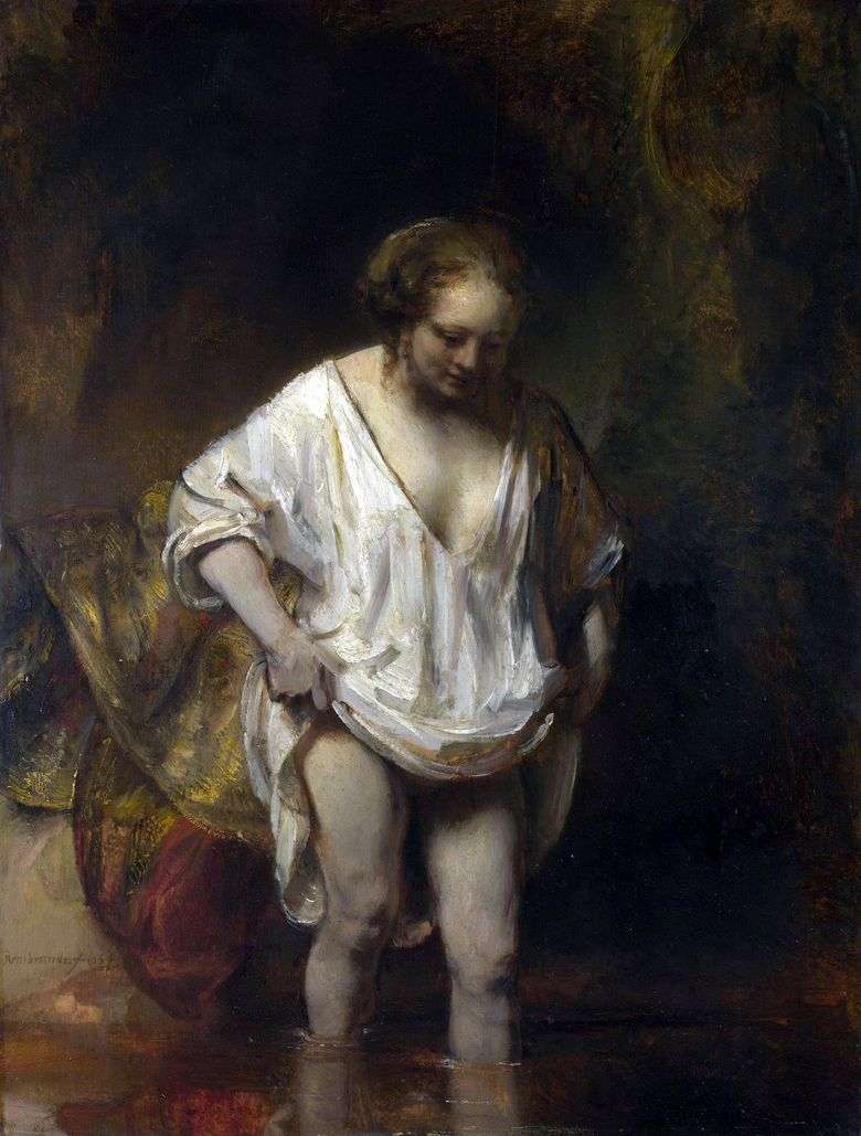 Mujer de baño (Hendrickje, entrando en el río)   Rembrandt Harmens Van Rhine