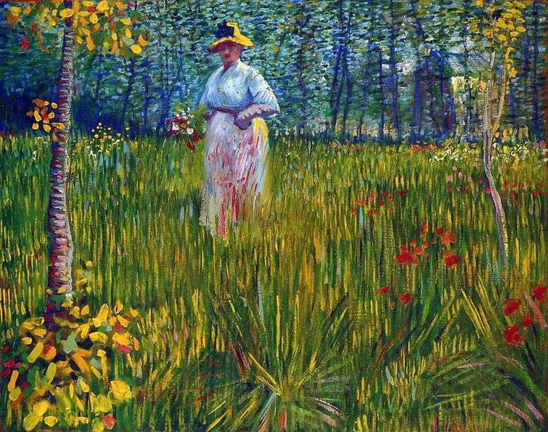 Mujer en el jardín   Vincent van Gogh