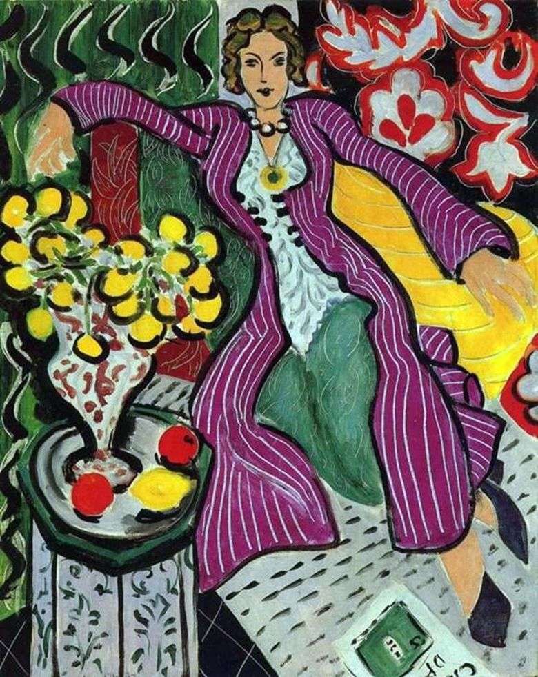 Mujer en un abrigo morado   Henri Matisse