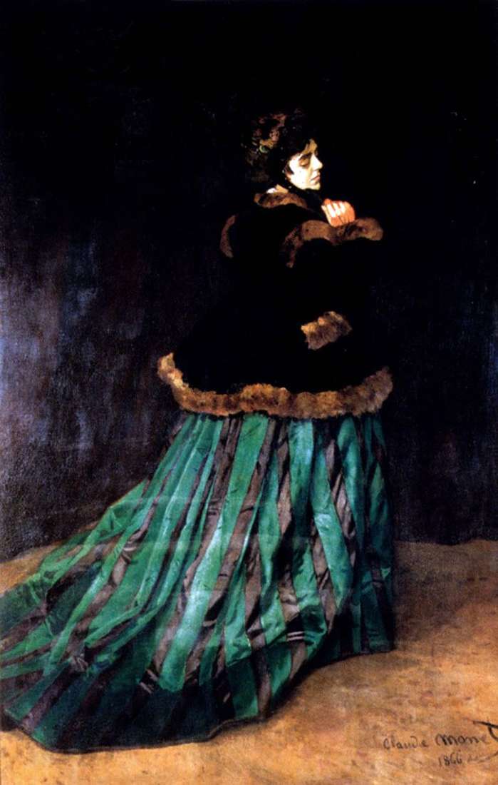 Mujer en vestido verde   Claude Monet