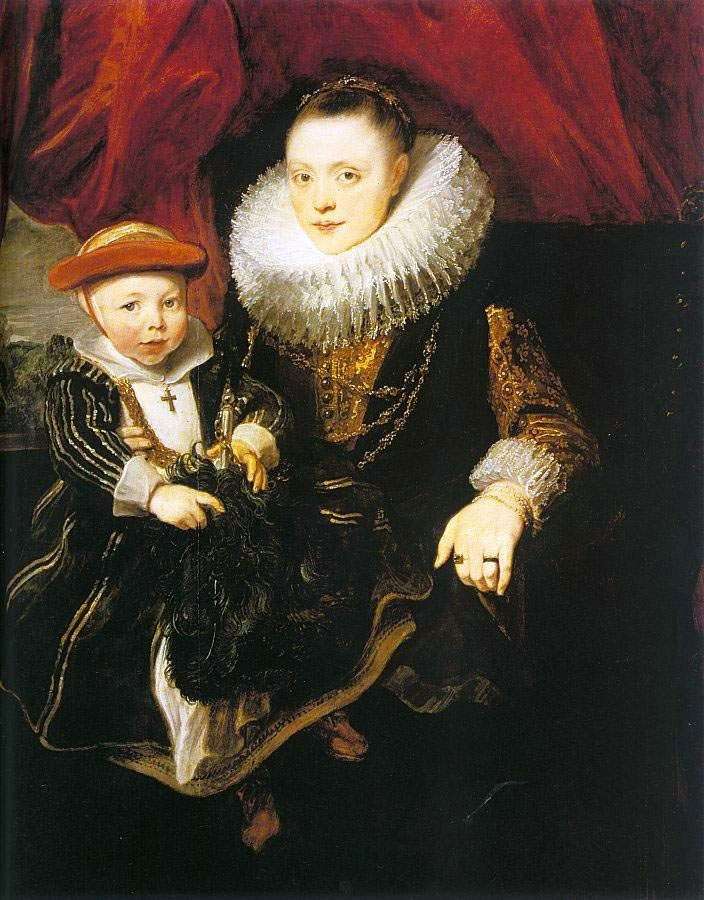 Mujer joven con un niño   Anthony Van Dyck