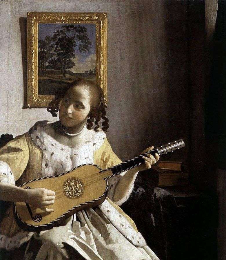 Mujer joven con una guitarra   Jan Vermeer