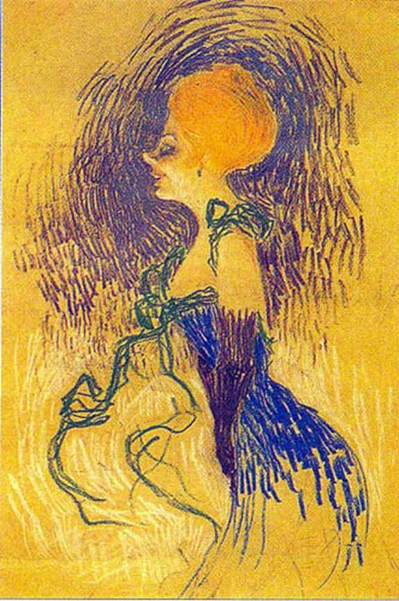 Mujer joven en guantes   Henri de Toulouse Lautrec