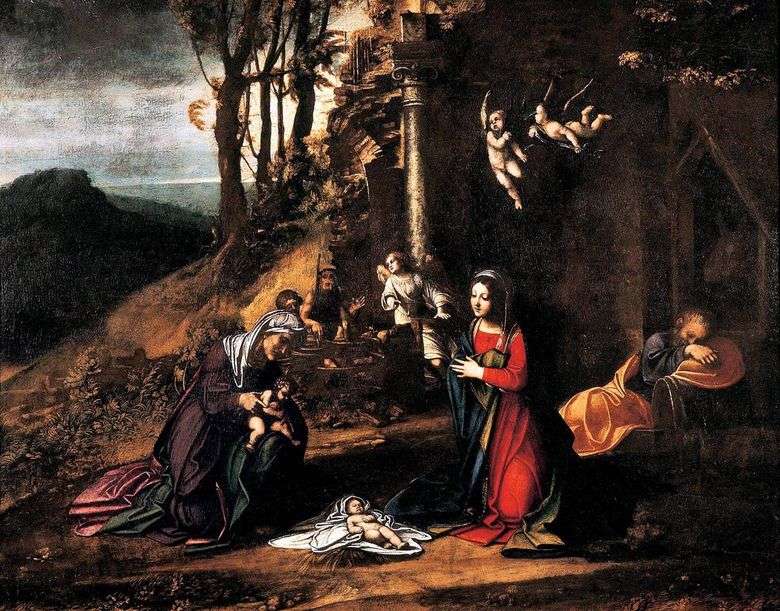 Navidad con san Isabel y el pequeño Juan el Bautista   Correggio (Antonio Allegri)