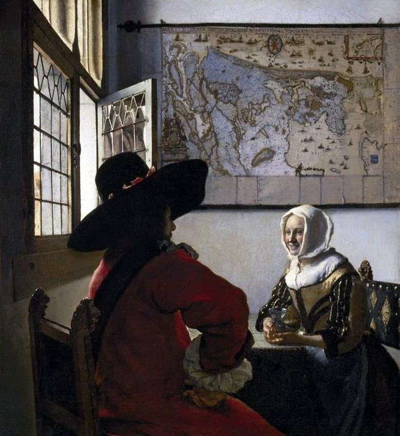 Oficial y muchacha que ríe   Jan Vermeer