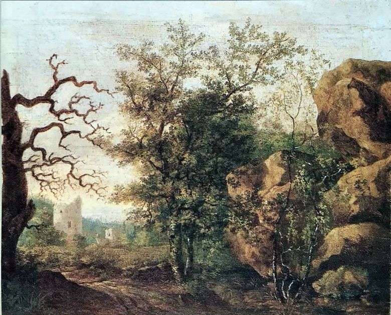 Paisaje con un árbol seco   Caspar David Friedrich