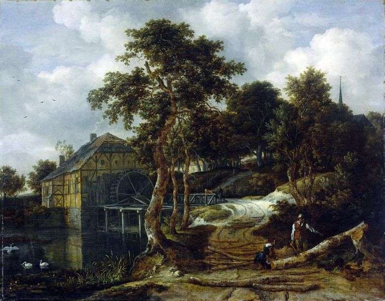 Paisaje con un molino   Jacob van Ruisdal