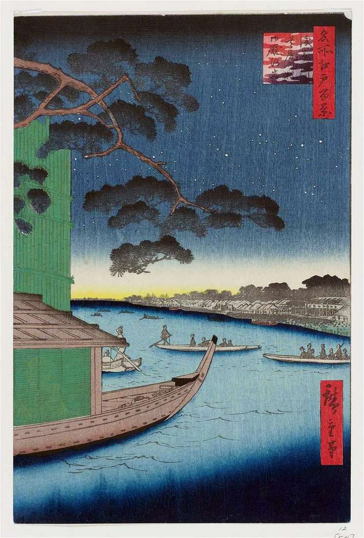 Pino Syubi no Matsu en el río Asakusagawa, Terraplén Omayagashi