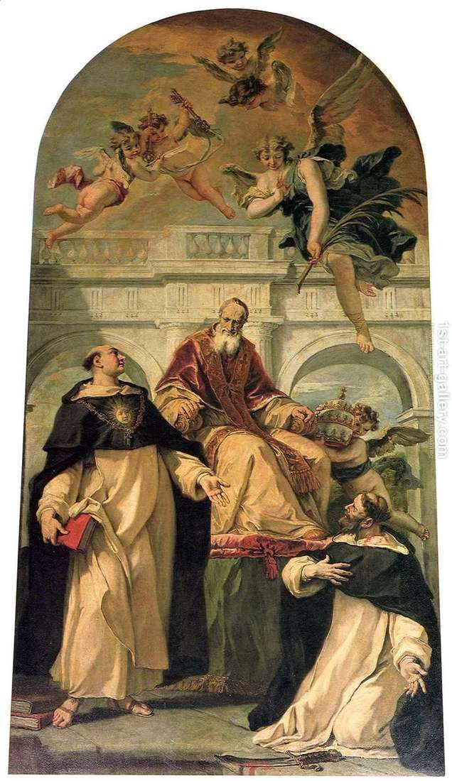 Pío V, santos Pedro y Tomás de Aquino   Sebastiano Ricci