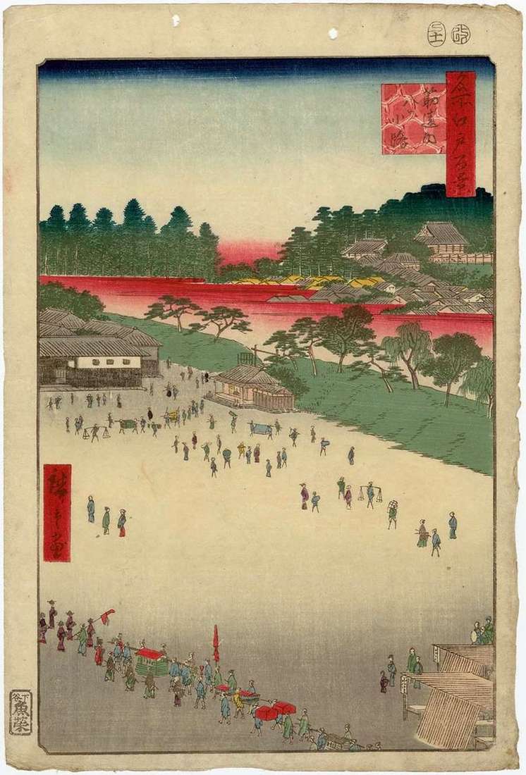 Plaza, a ocho calles de la puerta Sudzikai   Utagawa Hiroshige