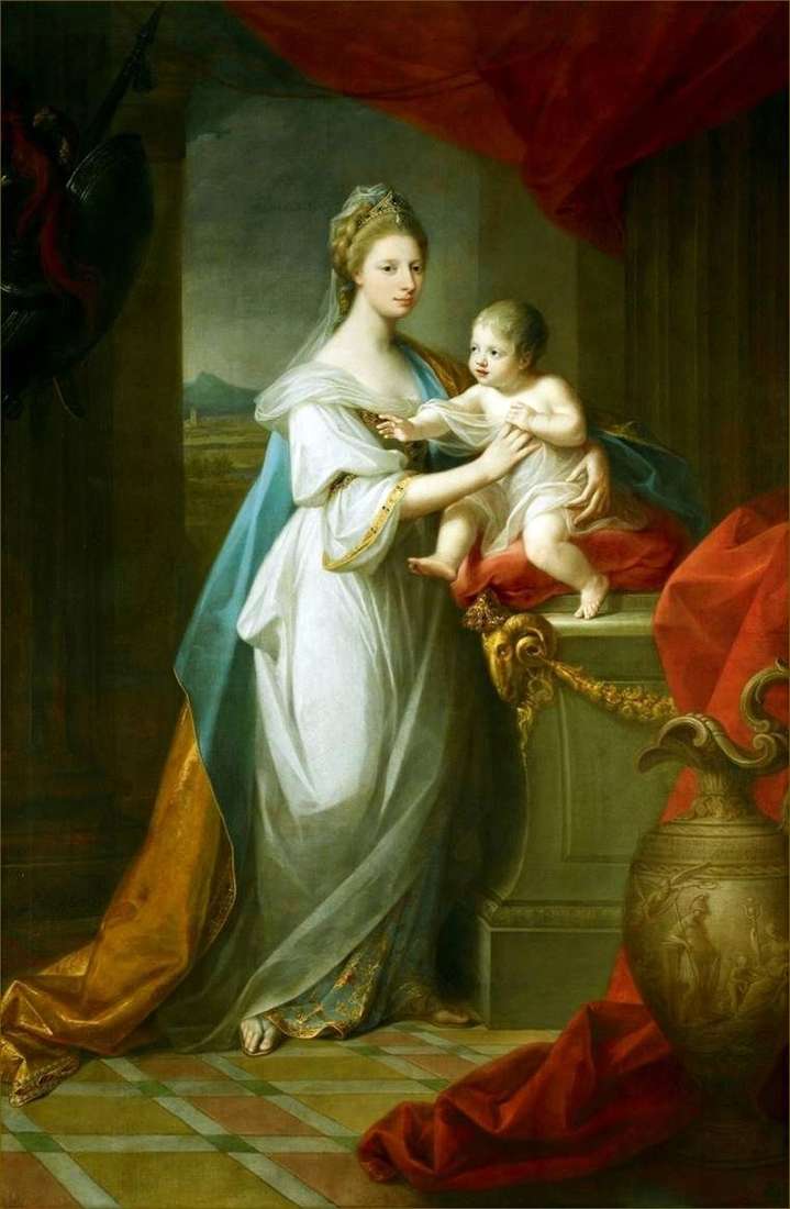 Princesa de Gales Augusto de Hannover con su hijo   Angelika Kaufman