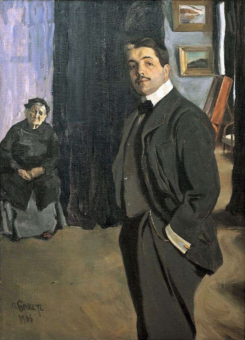 Retrato de Dyagilev con una niñera   Leon Bakst