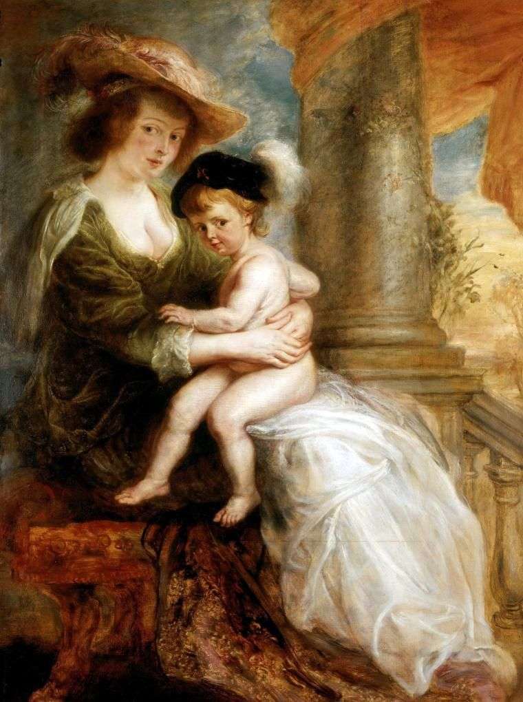 Retrato de Elena Fourment con su hijo mayor Franz   Peter Rubens