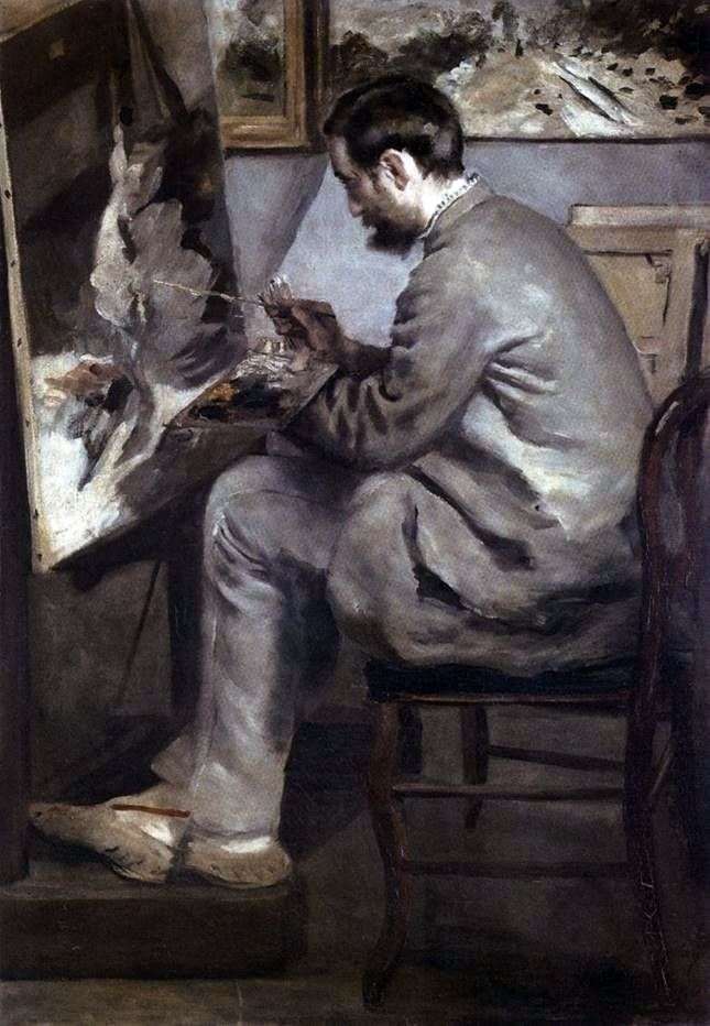 Retrato de Federico Basilio en el Caballete   Pierre Auguste Renoir