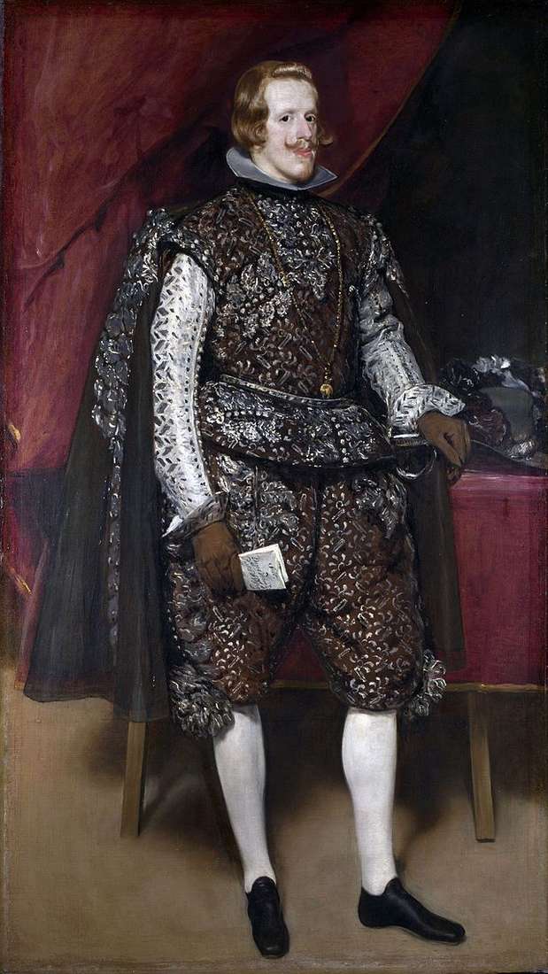 Retrato de Felipe IV con un traje marrón y plateado   Diego Velásquez