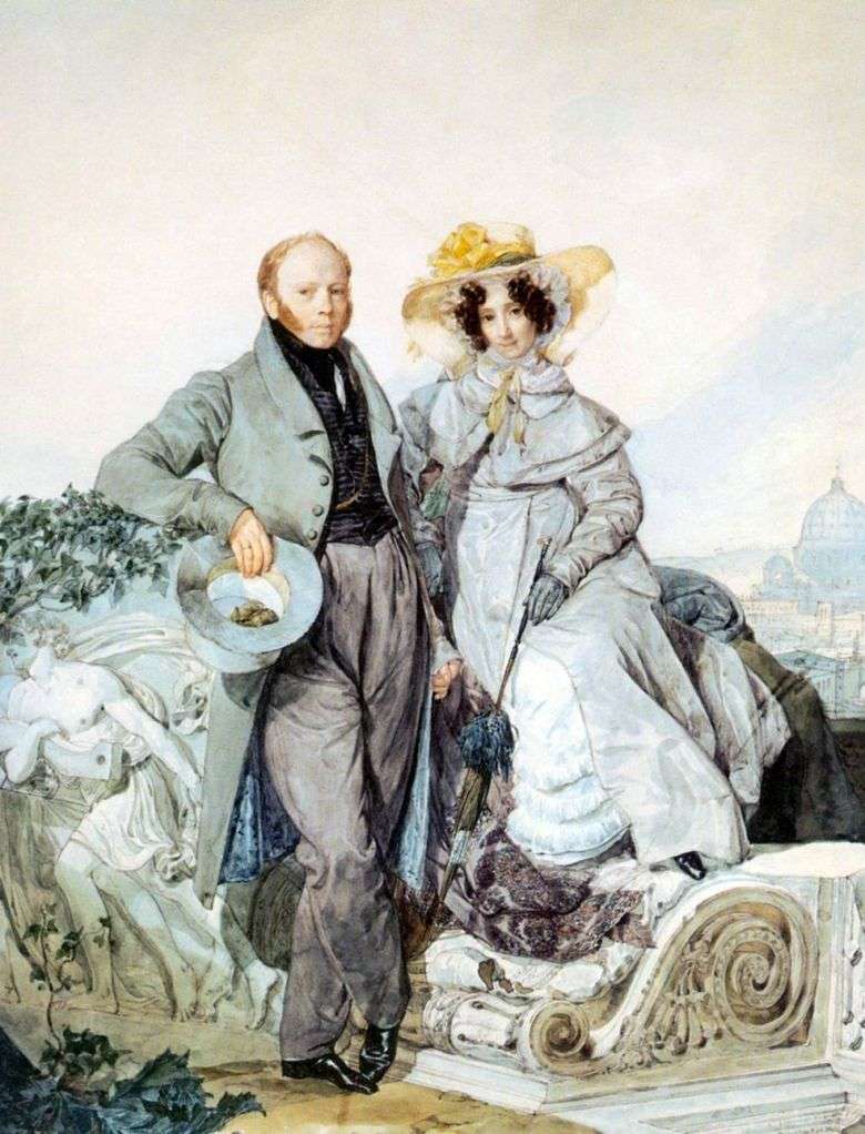 Retrato de G. N y V. A. Olenin   Karl Bryullov