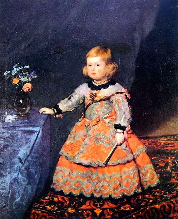 Retrato de la infanta Margarita en un vestido rojo   Diego Velásquez