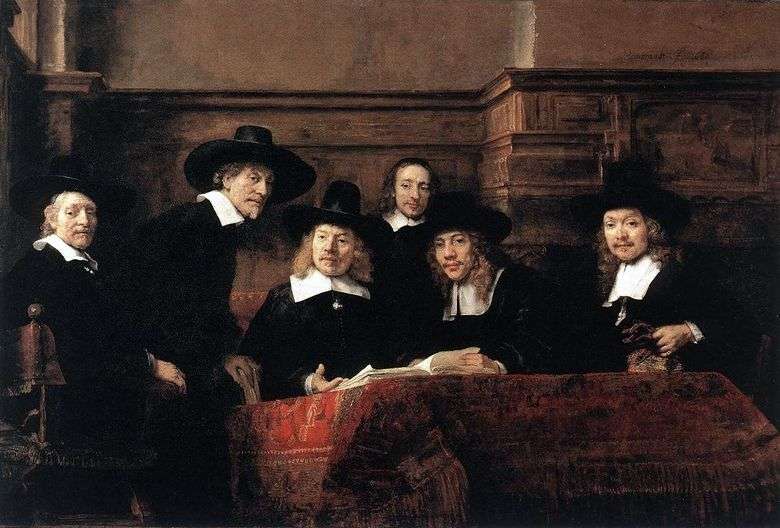 Retrato de la tienda de telas Syndicus   Rembrandt Harmens Van Rhine