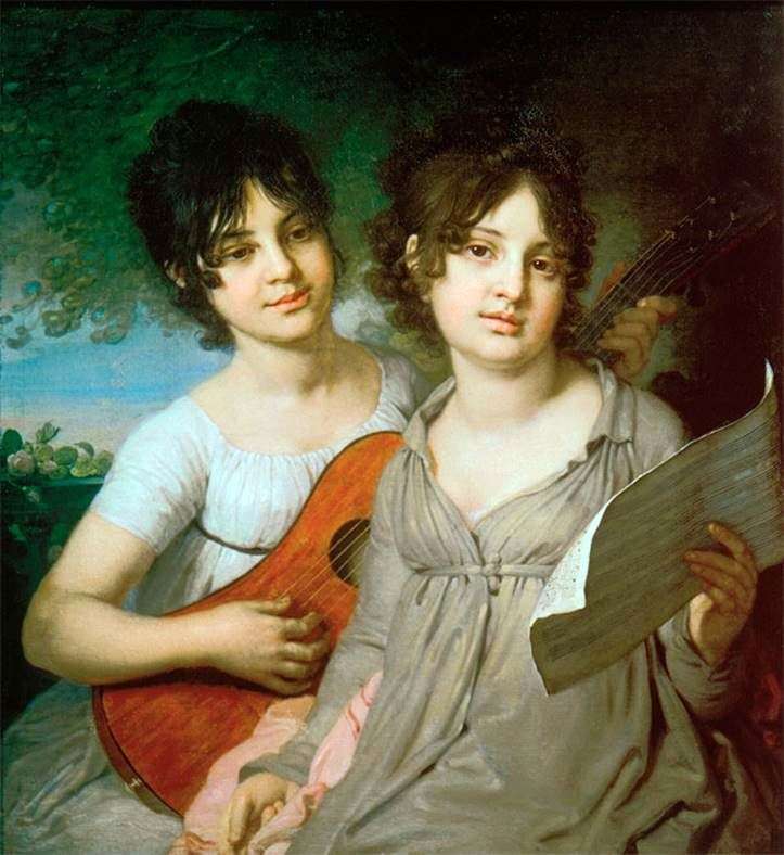 Retrato de las hermanas Gagarins   Vladimir Borovikovsky
