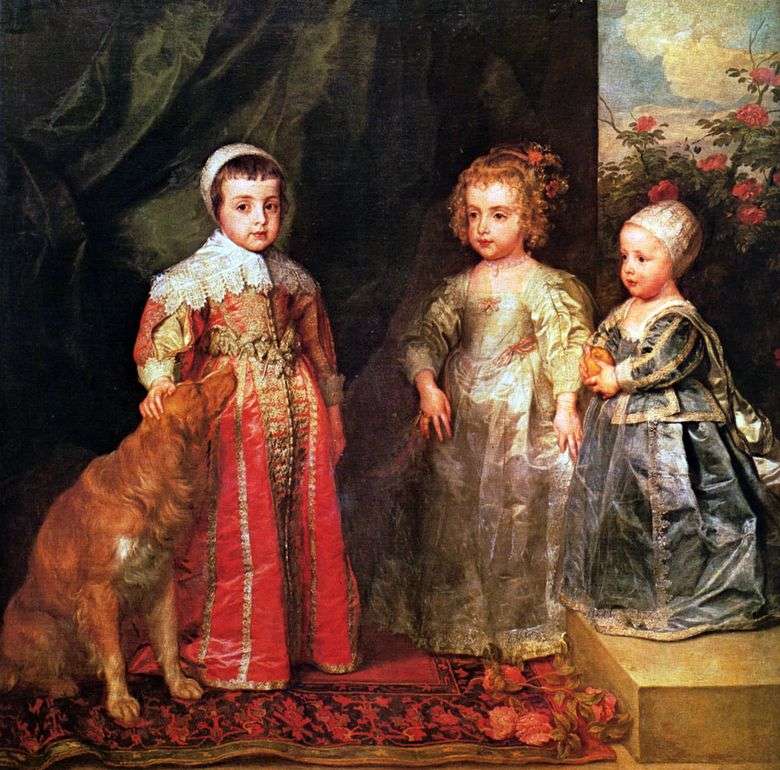 Retrato de los tres hijos mayores de Carlos I   Anthony Van Dyck