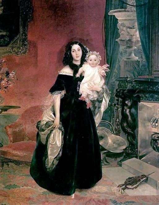Retrato de M. A. Beck con su hija   Karl Bryullov